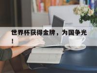 爱游戏平台登录入口-世界杯获得金牌，为国争光！