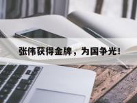 爱游戏登录app-张伟获得金牌，为国争光！